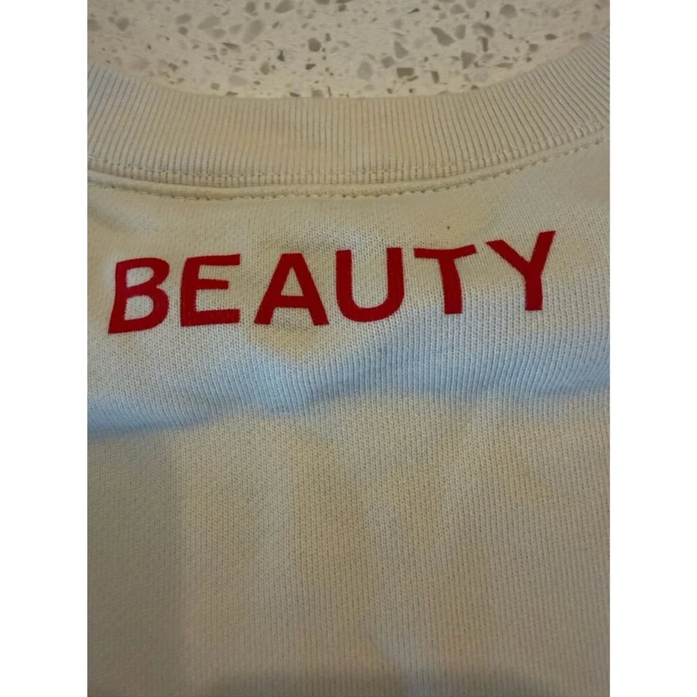 J. Crew Cream Crewneck Beaute Beuty Gold Sweater  XS